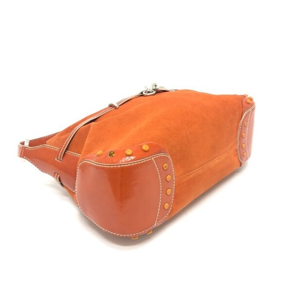 TOD’S Logo charm Bag one shoulder Hand Bag Shoulder Bag Leather / suede Orange - Picture 5 of 11